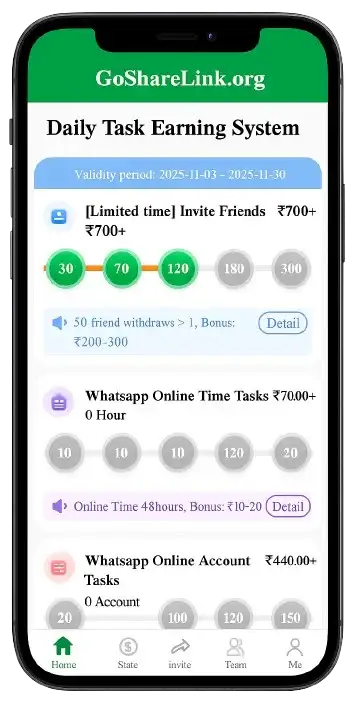 Daily Task Earning System